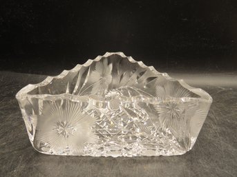 Vintage Cut Glass Triangle Shaped Dish
