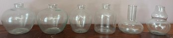Twos Company Hand Blown Glass  Vases - 6 Pieces