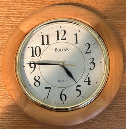 Bulova Quartz Wood Wall Clock