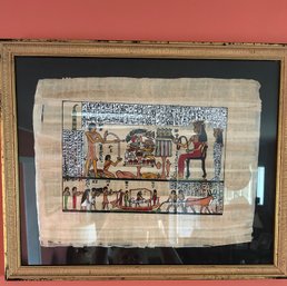 Hand Painted Egyptian Art On Papyrus Painting