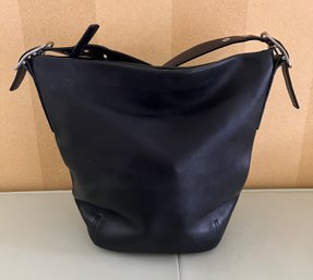 Coach Black Leather Bucket Shoulder Bag