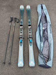 Blizzard Quattro 8.0 Skis With Leki Airfoil Ski Poles & Storage Case - 5 Pieces