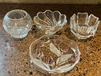Crystal/glass Bowls - 4 Piece Lot
