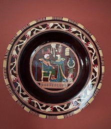 Inlaid Egyptian Lacquered Wood Wall Plaque