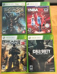 Xbox 360 Video Games, Call Of Duty, Bioshock, NBA2K13, Gears Of War 3, 4 Piece Lot