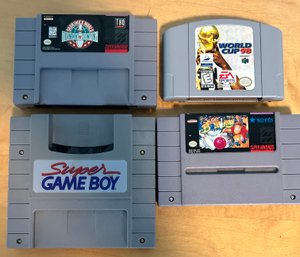 Nintendo Games, Super Game Boy, World Cup 98, Tournament Of Champions, Super Bowling, 4 Piece Lot