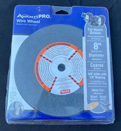 AvantiPro Wire Wheel 8 Inch 5/8 Inch Arbor With 1/2 Brushing For Bench Grinder