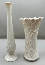 Lenox Florentine Porcelain Bud Vase And Lenox Woodland Porcelain Vase, 2 Piece Lot