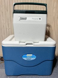 Coleman 50QT Party Stacker Cooler With Wheels & Coleman Personal 16 Cooler - 2 Pieces