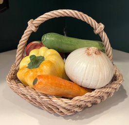 Vegetables Centerpiece Basket Made In Italy