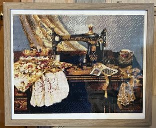 Sewing Counted Cross Stitch Kit, Candamar Designs, Sewing With Mama Framed