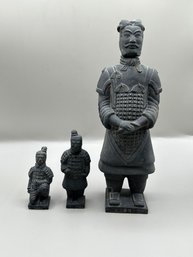 Terracotta Army Warrior Statues, 3 Piece Lot