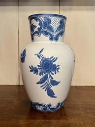 Tiffany & Co Delft 1996 Floral Vase Made In Portugal