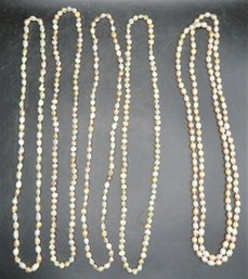 Cultured Silver Cultured Freshwater Pearl Endless Strand Necklaces - Lot Of 5