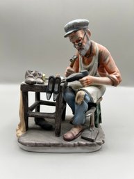 Lefton Cobbler Shoe Repair Maker Ceramic Figurine Made In Japan