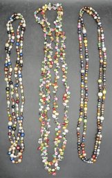 Multi-colored Cultured Pearl Necklaces - Lot Of 3