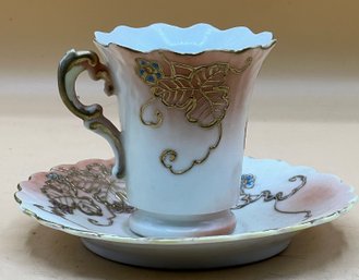 Hand Painted Shofu Demitasse Cup And Saucer