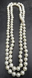 Faux Pearl Necklace With 14K Gold Clasp