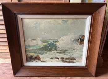 Frank Ferruzza Artist Signed Ocean Waves Framed Painting