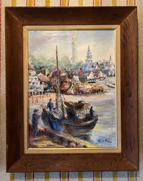 Robert Falk Artist Signed Boating Harbor Painting