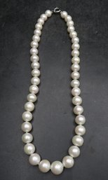 Faux Pearl Necklace With Sterling Silver 925 Clasp