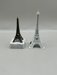 Eiffel Tower Cast Metal On Marble Base And Decorative Eiffel Tower