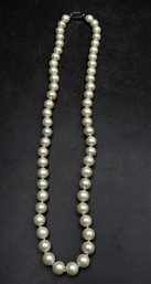 Real Pearl Necklace With Sterling Silver 925 Oval Clasp
