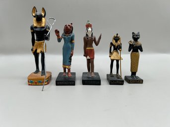 Hand Carved Egyptian Statues, 5 Piece Lot
