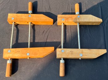 Adjustable Wooden Hand Screw Clamps - 2 Pieces