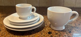 White Tea Cups & Saucers - 6 Piece Lot