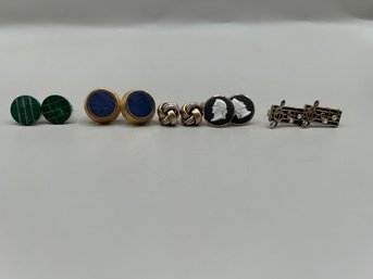 Assorted Lot Of Mens Cufflinks, 5 Pair Lot