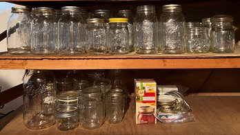 Glass Mason Jars Assorted Lot Of 51 Pieces