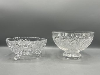 Crystal Footed Bowl & Waterford Crystal Bowl - 2 Pieces