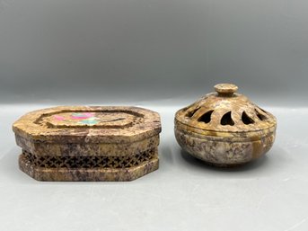 Soapstone Trinket Boxes - 2 Pieces