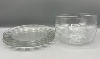 Crystal Bowls & Plates - 5 Pieces