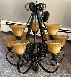 Wrought Iron 9 Armed Chandelier