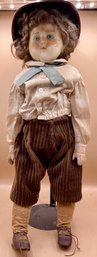 Vintage Boy Doll - Porcelain Bisque Victorian Boy