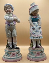 German Antique Bisque Figurines Set Of 2