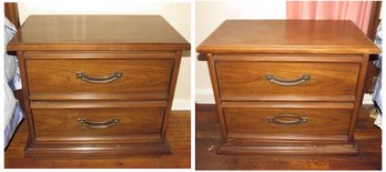Night Stands Wood, 2 Drawer - Set Of 2