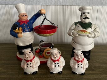 Home Interiors Chef Candle Warmer & Ceramic Chef Shakers - 5 Pieces