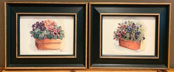 Peggy Abram Watercolor Flower Prints Framed - 2 Pieces