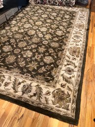 Brown And Green Floral Area Rug