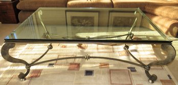 Square Metal Coffee Table With Glass Top