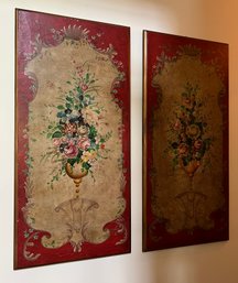 Antique French Styled Floral Panels - 2 Pieces