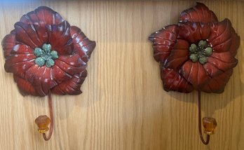 Metal Flower Hooks - 2 Piece Lot