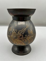 Brass Etched Vase, Made In India