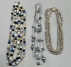 Costume Jewelry Beaded Necklaces, 3 Piece Lot