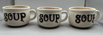 Vintage Soup Mugs Marked C.S., Lot Of 3