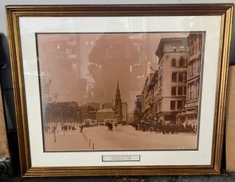 North Up Tremont Street To Park Street, Ca. 1900 Photograph Print Framed