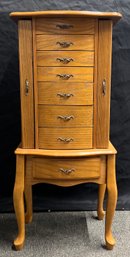Solid Wood 8 Drawer Jewelry Armoire.